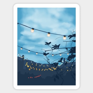 light garland at dusk Sticker